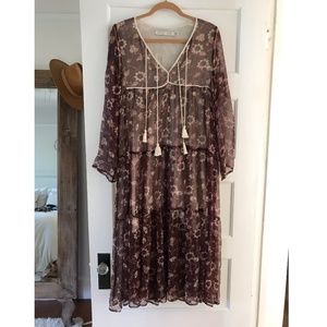 Christy Dawn The Paloma Dress in Plum Floral Silk